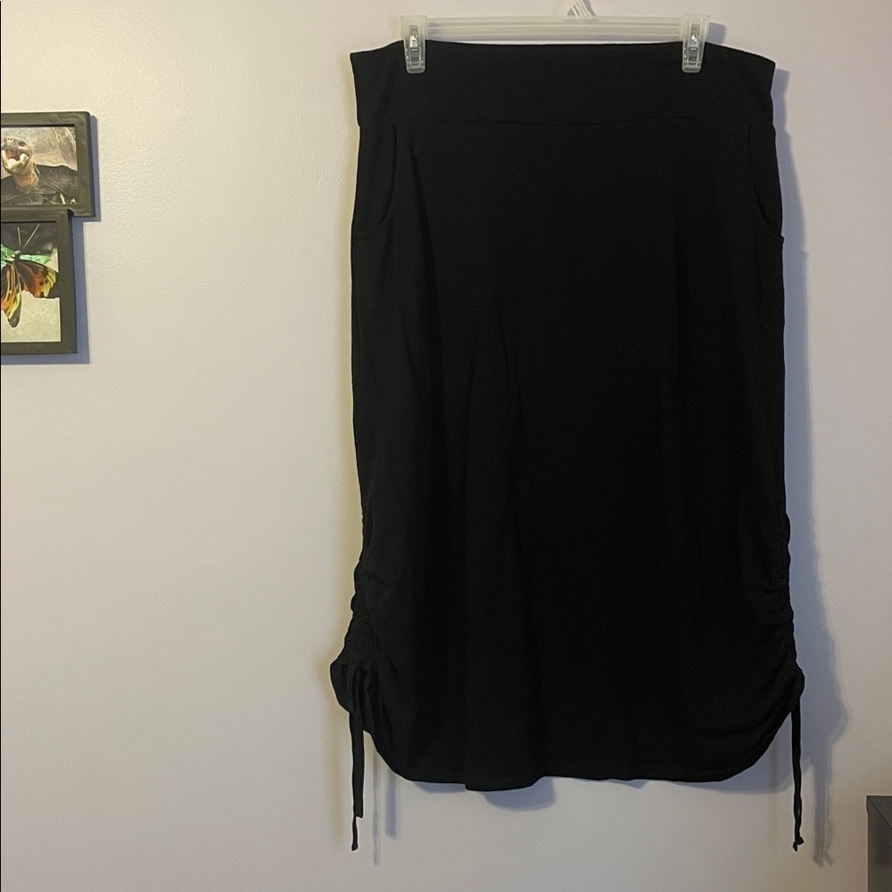J. Jill PureJill Black PJ Easy Knit Side Tie Skirt size L